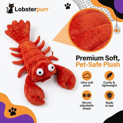 Lobsterpurr™ Cat Lobster Costume | Soft Plush, Adjustable Fit